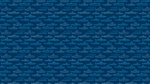 Papier peint marine Motifs de navires en bleu sur fond marine