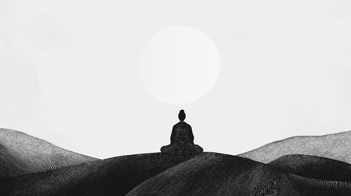 Papier peint Méditation Comme un dessin monochrome