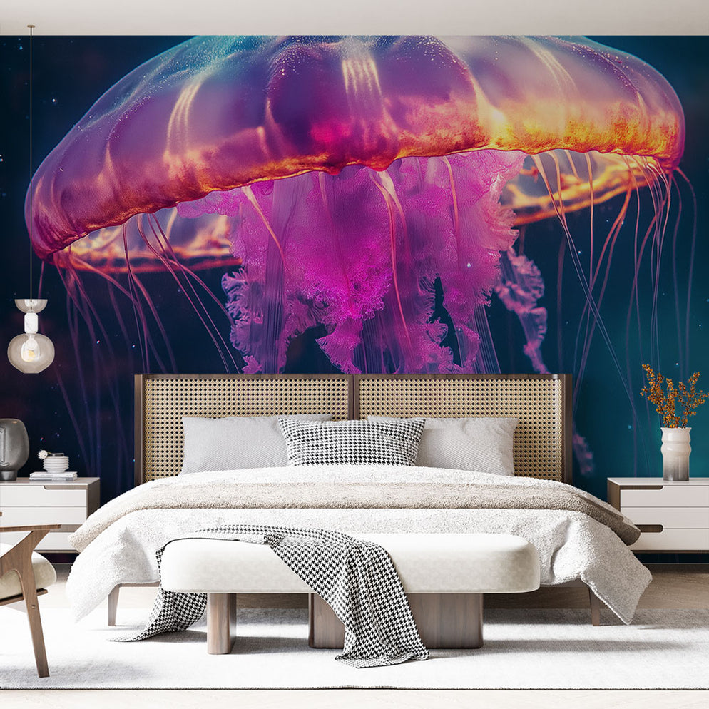 Papier Peint Adhésif 3D Méduse Dorée – Motif Artistique, Amovible, Pour Toutes Les Pièces