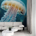 Papier peint méduse avec motif aquatique enchanteur pour salon moderne