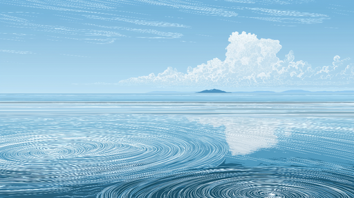 Papier peint mer paisible Vagues tourbillonnantes sous un ciel bleu