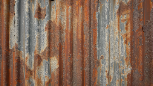 Papier peint métal oxydé Texture de métal rouillé avec des nuances de rouille et de gris