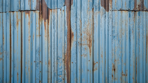 Papier peint métal rouillé Panneaux métalliques bleus avec effet vintage