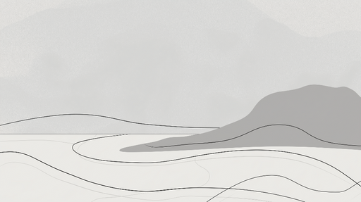 Papier peint minimaliste paysage Lignes fluides sur un fond apaisant