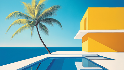 Papier peint moderne Plage et Architecture Éclatante