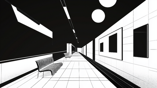 Papier peint monochrome Ambiance architecturale en noir et blanc