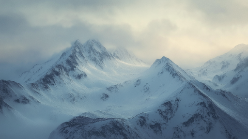 Papier peint montagne enneigée Paysage montagnard aux teintes douces et apaisantes