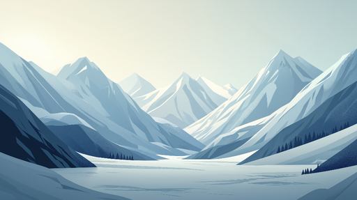 Papier peint montagne hivernale Paysage alpin paisible avec neiges éternelles