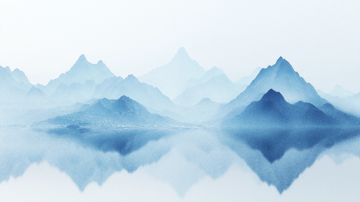 Papier peint montagne Monochrome bleute