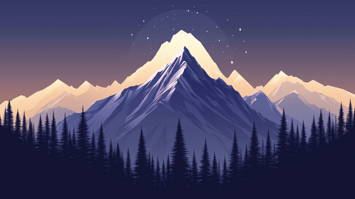 Papier peint montagne Montagnes majestueuses et ciel étoilé