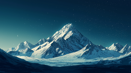 Papier peint montagne nocturne Un paysage montagnard sous un ciel étoilé