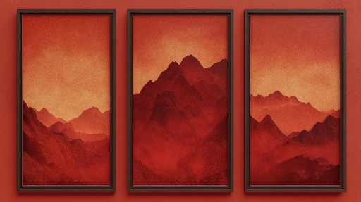 Papier peint montagne rouge Paysage majestueux en tons rouges et ocre