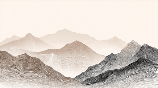 Papier peint montagnes abstraites Ligne graphique dans des tons neutres
