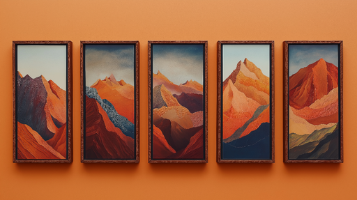 Papier peint montagnes abstraites Paysages colorés et formes ondulées