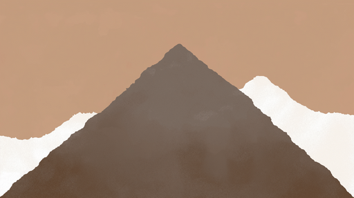 Papier peint montagnes abstraites Silhouettes de montagnes aux couleurs douces et terreuses