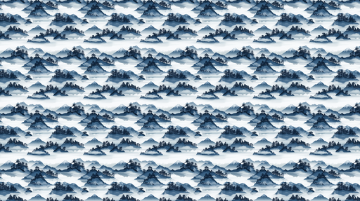 Papier peint montagnes aquarelle Motif de paysages montagneux en nuances de bleu