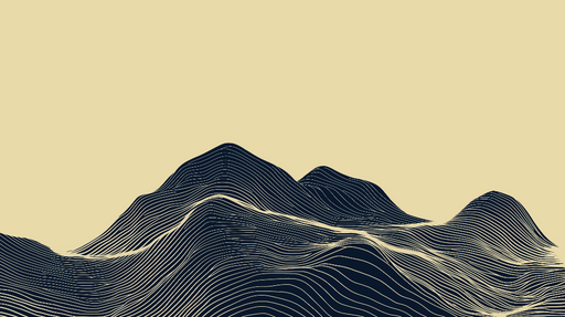 Papier peint montagnes Design minimaliste aux lignes ondulées