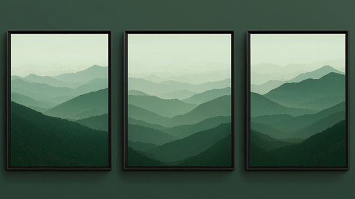 Papier peint montagnes en dégradé Paysage de montagnes vertes apaisant