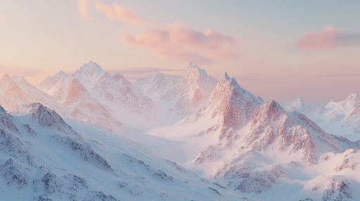 Papier peint montagnes enneigées Paysage montagnard au lever du soleil