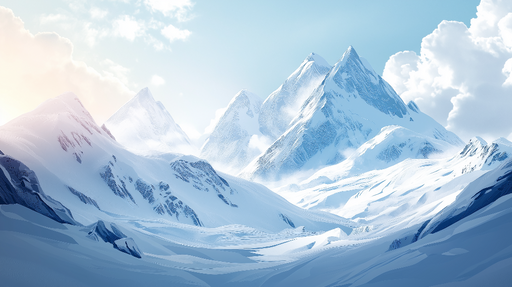 Papier peint montagnes enneigées Un paysage majestueux de sommets enneigés sous un ciel clair