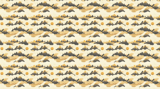 Papier peint montagnes et nuages Paysage doux avec des teintes dorées et gris