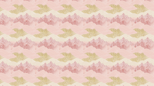 Papier peint montagnes pastel Motifs de montagnes aux nuances roses et dorées