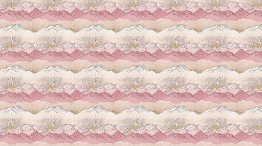 Papier peint montagnes pastel Paysage de montagnes délicatement coloré en rose et crème