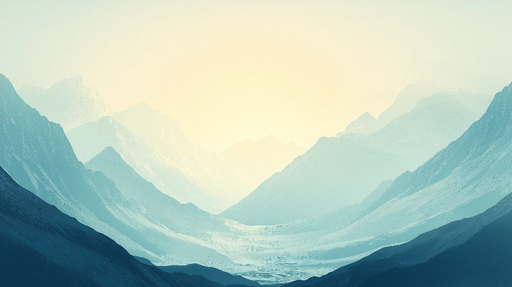 Papier peint montagnes Paysage de montagnes aux tons apaisants