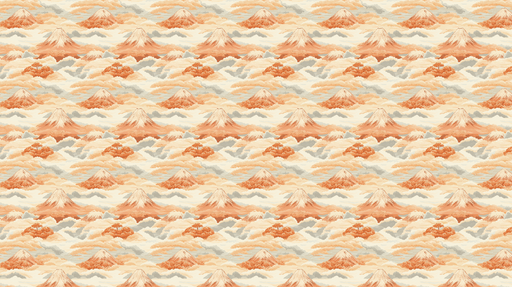 Papier peint montagnes Paysage de montagnes et nuages aux teintes orangées