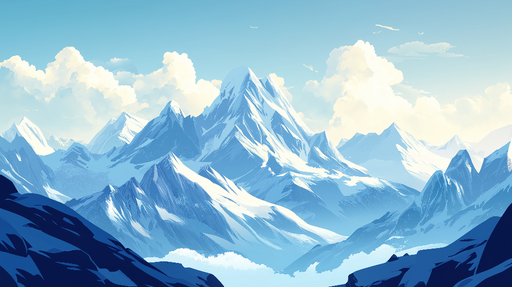 Papier peint montagnes Paysage montagneux majestueux sous un ciel bleu