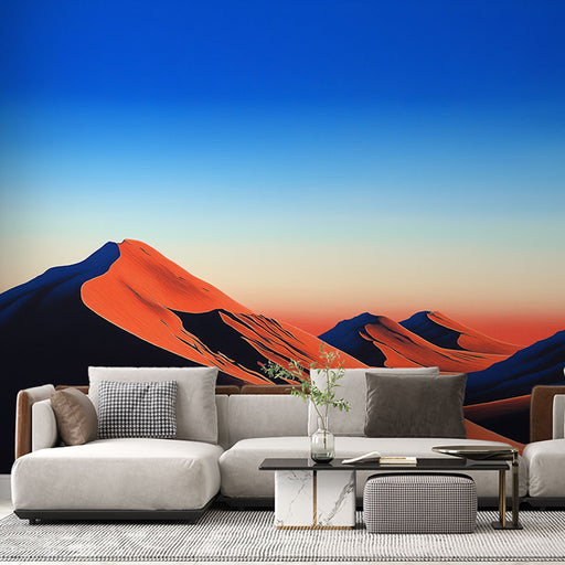 Papier peint panoramique montagnes dégradé de couleurs pour salon moderne