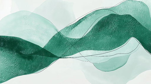 Papier peint montagnes vertes Lignes et verdure pastel