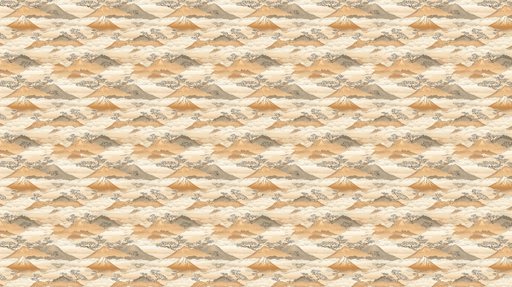 Papier peint montagneux Paysage de montagnes et nuages en tons chauds et doux