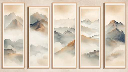 Papier peint montagneux Paysages brumeux aux nuances douces