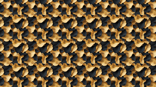 Papier peint motif abstrait Motif ondulé noir et or pour un style chic