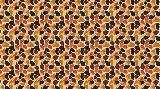 Papier peint motif abstrait Un jeu de formes organiques aux teintes chaleureuses