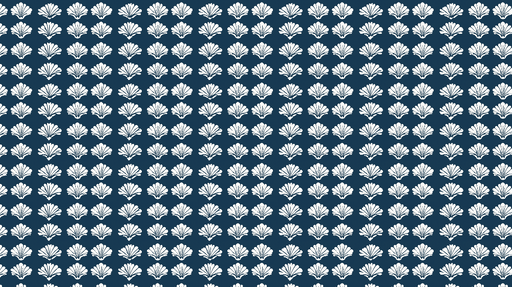 Papier peint motifs coquillages Élégantes coquilles blanches sur fond bleu marine