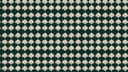 Papier peint motifs coquilles Élégantes coquilles blanches sur fond vert foncé