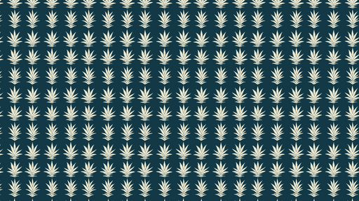 Papier peint motifs de feuilles Design élégant de feuilles sur fond bleu foncé