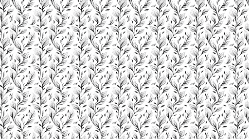 Papier peint motifs de feuilles Élégantes feuilles noires sur fond blanc