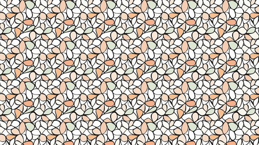 Papier peint motifs de feuilles Motif coloré avec des feuilles aux teintes douces et délicates