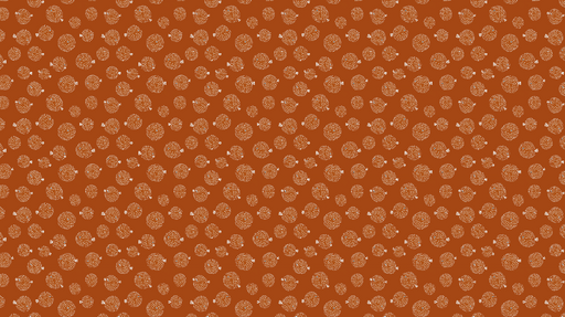 Papier peint motifs floraux Cercles blancs sur fond orangé