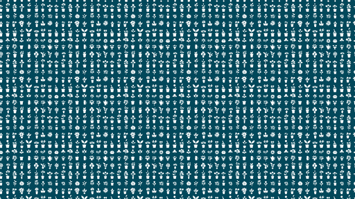 Papier peint motifs floraux Charmantes illustrations de plantes en pots sur fond bleu