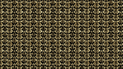 Papier peint motifs floraux dorés Élégants motifs de feuilles sur fond noir