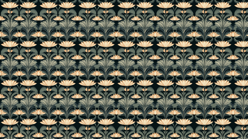 Papier peint motifs floraux Élégantes fleurs sur fond sombre