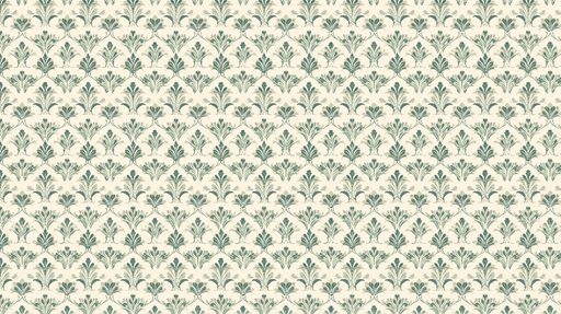 Papier peint motifs floraux Élégants dessins vert pastel sur fond crème