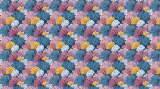 Papier peint motifs floraux Feuilles colorées sur fond bleu