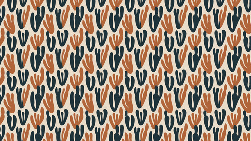 Papier peint motifs organiques Des formes abstraites dans des teintes terre et bleu profond