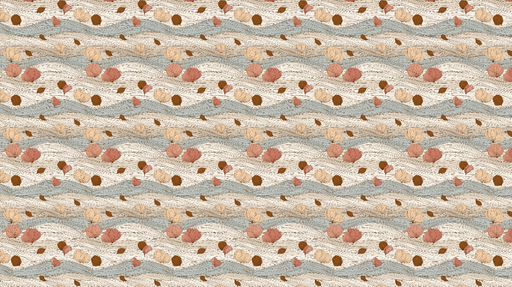 Papier peint motifs organiques Ondulations douces avec feuilles et fleurs