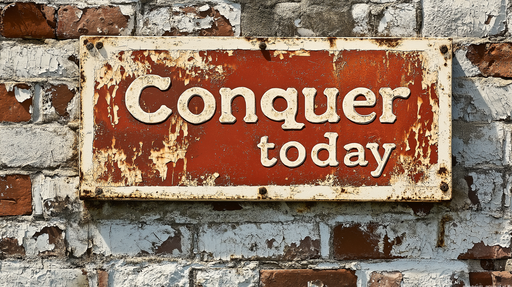 Papier peint motivant Slogan Conquer today sur fond vintage